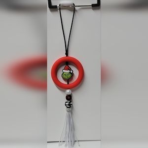 Grinch rearview mirror hanger charm